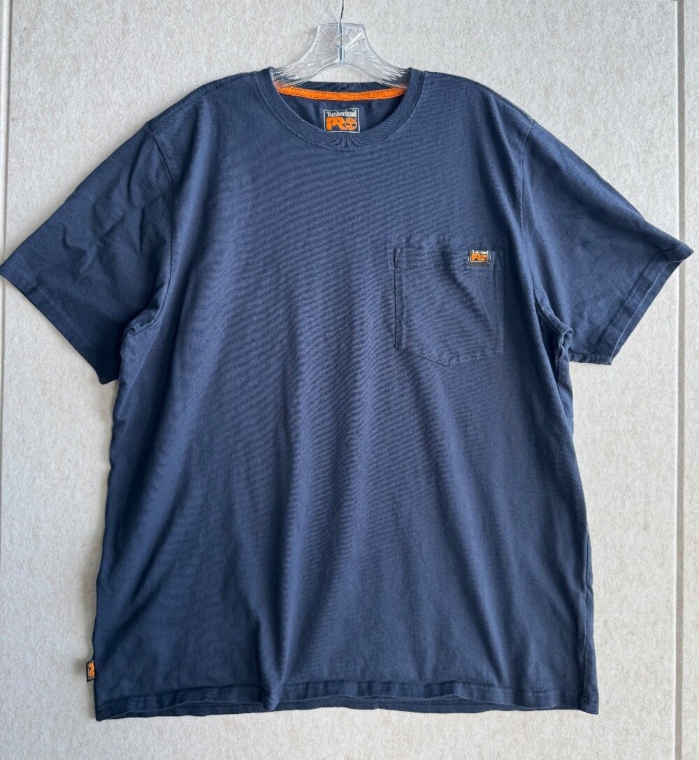 Timberland PRO T Shirt Mens XL Navy Blue Pocket Tee Original Fit Workwear